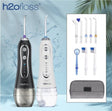 H2OFloss teeth cleaning water floss oral care | USB Rechargeable electric water floss 300ML- BAS Kuwait Bab Al Saif White Standard 