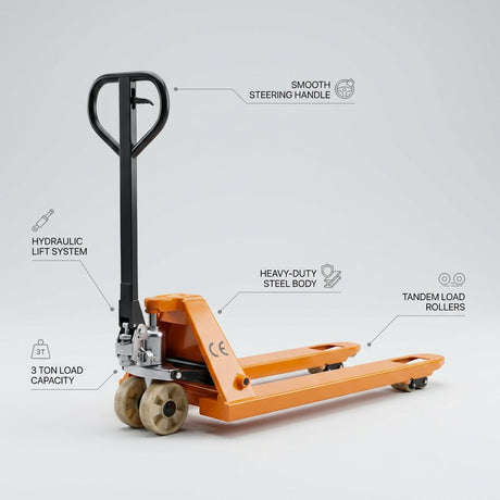Hand Pallet Truck 3 Ton Heavy Duty 550*1200 - BAS Kuwait Bab Al Saif 