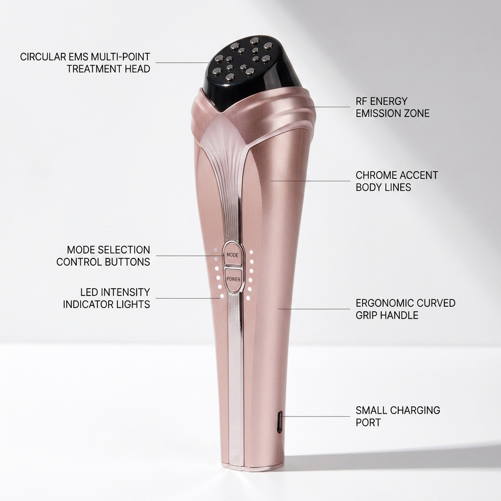 MLAY S05 RF Face Tightening and Massager Beauty Device | 3 Interchangeable Heads - BAS Kuwait