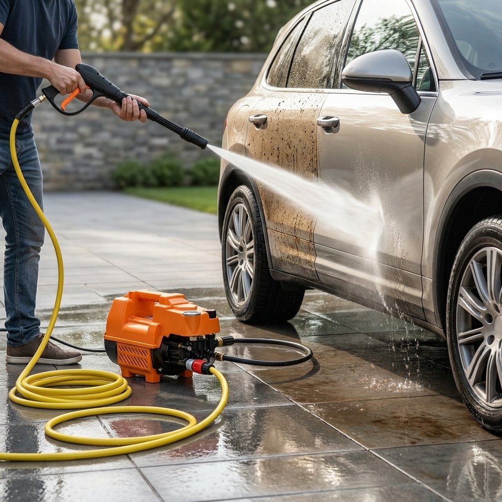 High Pressure Washer 1800W | Pure Copper Motor | Portable Vehicle Cleaning - BAS Kuwait Bab Al Saif 