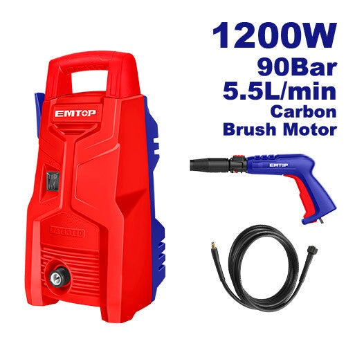 High Pressure Washer Car Washer 1200W EMTOP BRAND - BAS Kuwait Bab Al Saif Red 1200W 