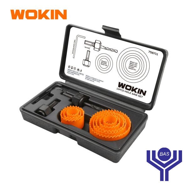 Hole Saw Set (11 pcs) Wokin Brand - BAS Kuwait Bab Al Saif Standard Standard 