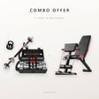 Combo offer: 15kg dumbbell set and adjustable weight bench