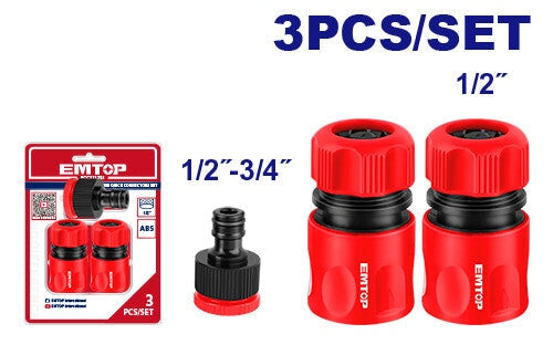 Hose Quick Connectors Fittings 3 Pcs Set EMTOP BRAND - BAS kuwait Bab Al Saif Standard Standard 