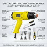 Hot Air Gun with Digital display Heat Gun Kit Heavy Duty 2000W Nozzle Protection - BAS Kuwait Bab Al Saif 