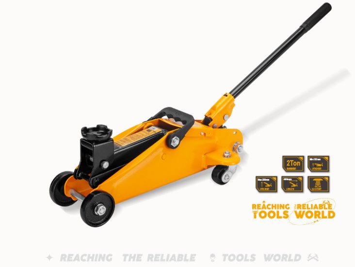 HYDRAULIC JACK CAR AUTO REPAIR HEAVY DUTY 2 TON HORIZONTAL DINGQI BRAND - BAS Kuwait Bab Al Saif Orange 2 Ton 