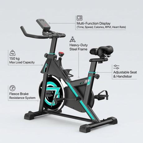 Indoor Cycling Exercise Bike – Commercial Spin Bike for Home Gym & Body Training - BAS Kuwait Bab Al Saif 