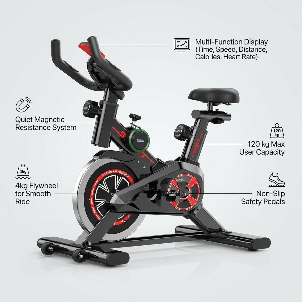 Indoor Spinning Bike I Home Exercise bike for fitness training - BAS Kuwait Bab Al Saif 
