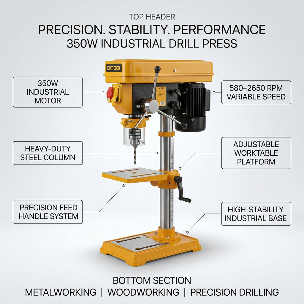 Industrial Bench type Drill press 350W heavy duty DINGQI BRAND - BAS Kuwait Bab Al Saif 