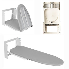 Iron Board Flexible -Wall-Mounted DOUBLE FOLDING 180° Swivel I Adjustable height - BAS Kuwait Bab Al Saif white Without Fitting 90 × 30 cm