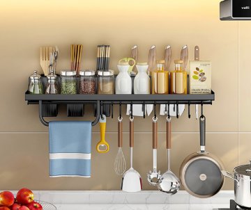 Kitchen Stainless Steel Rack for Wash basin top - BAS Kuwait Bab Al Saif Black 40Cm 