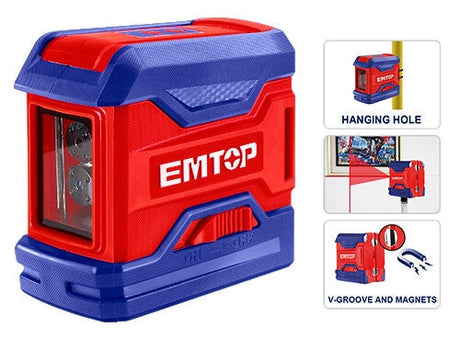 Laser Level / Self-Leveling Line Laser Machine 15m Range EMTOP BRAND - BAS Kuwait Bab Al Saif Standard Standard 