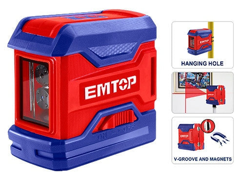 Laser Level / Self-Leveling Line Laser Machine 15m Range EMTOP BRAND - BAS Kuwait Bab Al Saif Standard Standard 
