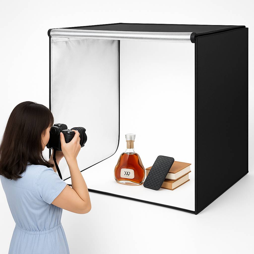 LED Portable Folding Photo Studio Light Box 80 cm x 80 cm - BAS Kuwait Bab Al Saif Standard 80 x 80 