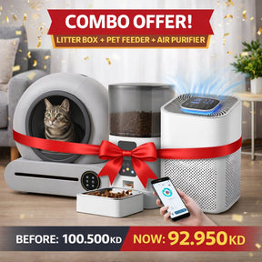 Litter Box + Smart Pet Feeder + Air Purifier Combo | Complete Smart Pet Care – BAS Kuwait Bab Al Saif Litter box + Pet feeder + Air Purifier 