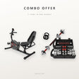 Combo offer: exercise bike with backrest and 15kg dumbbell set
