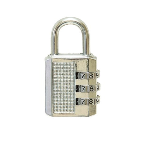 Luggage Pad Lock number Chrome (medium) - BAS Kuwait Bab Al Saif Standard M 