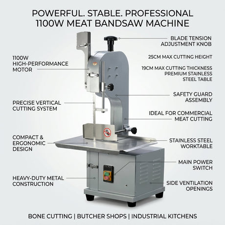 Meat Bandsaw Machine 1100W I Bone saw Machine - BAS Kuwait Bab Al Saif 
