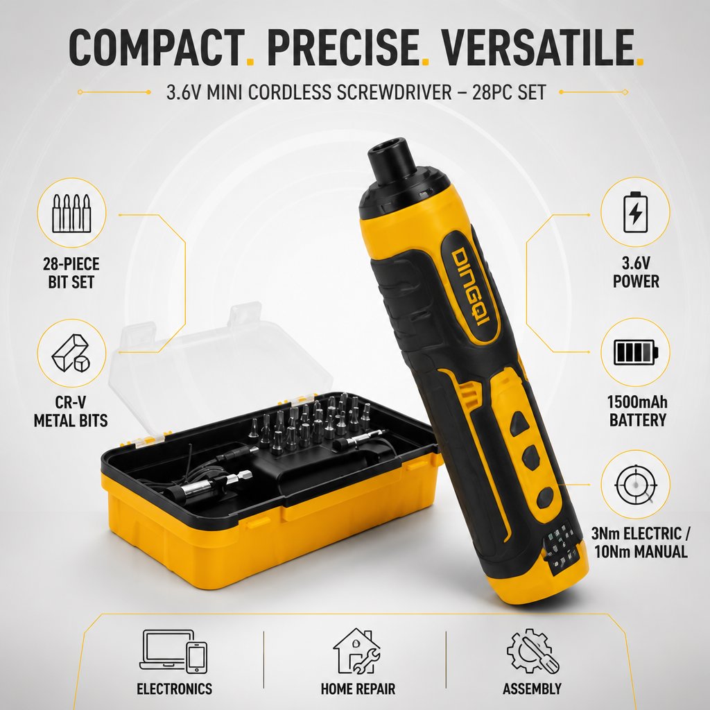 Mini Cordless screwdriver Bits 28pc set Dingqi Brand - BAS Kuwait Bab Al Saif 