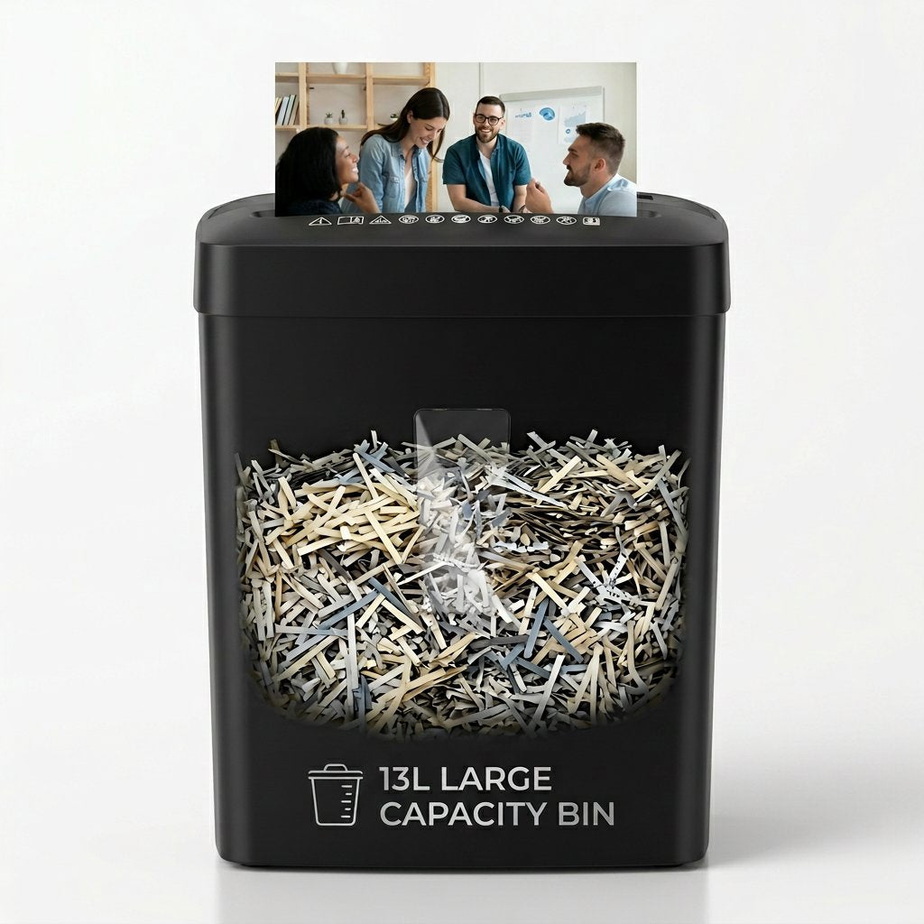 Mini cross cut paper shredder 6 sheets 13L Shredder machine - BAS Kuwait Bab Al Saif 