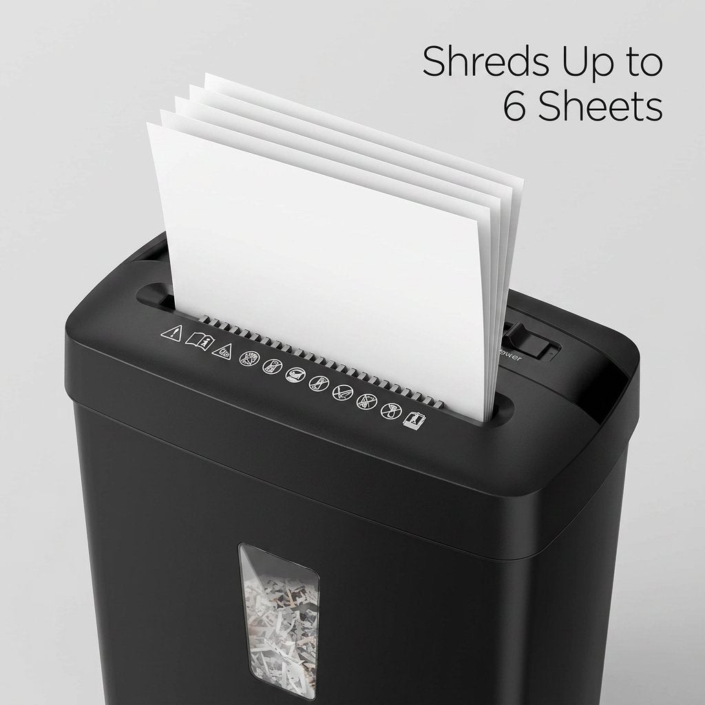 Mini cross cut paper shredder 6 sheets 13L Shredder machine - BAS Kuwait Bab Al Saif 