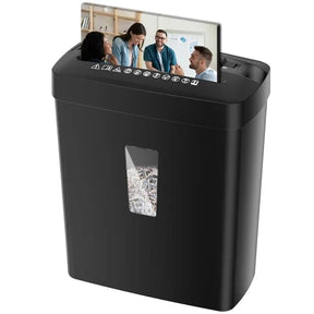 Mini cross cut paper shredder 6 sheets 13L Shredder machine - BAS Kuwait Bab Al Saif Black 13L 