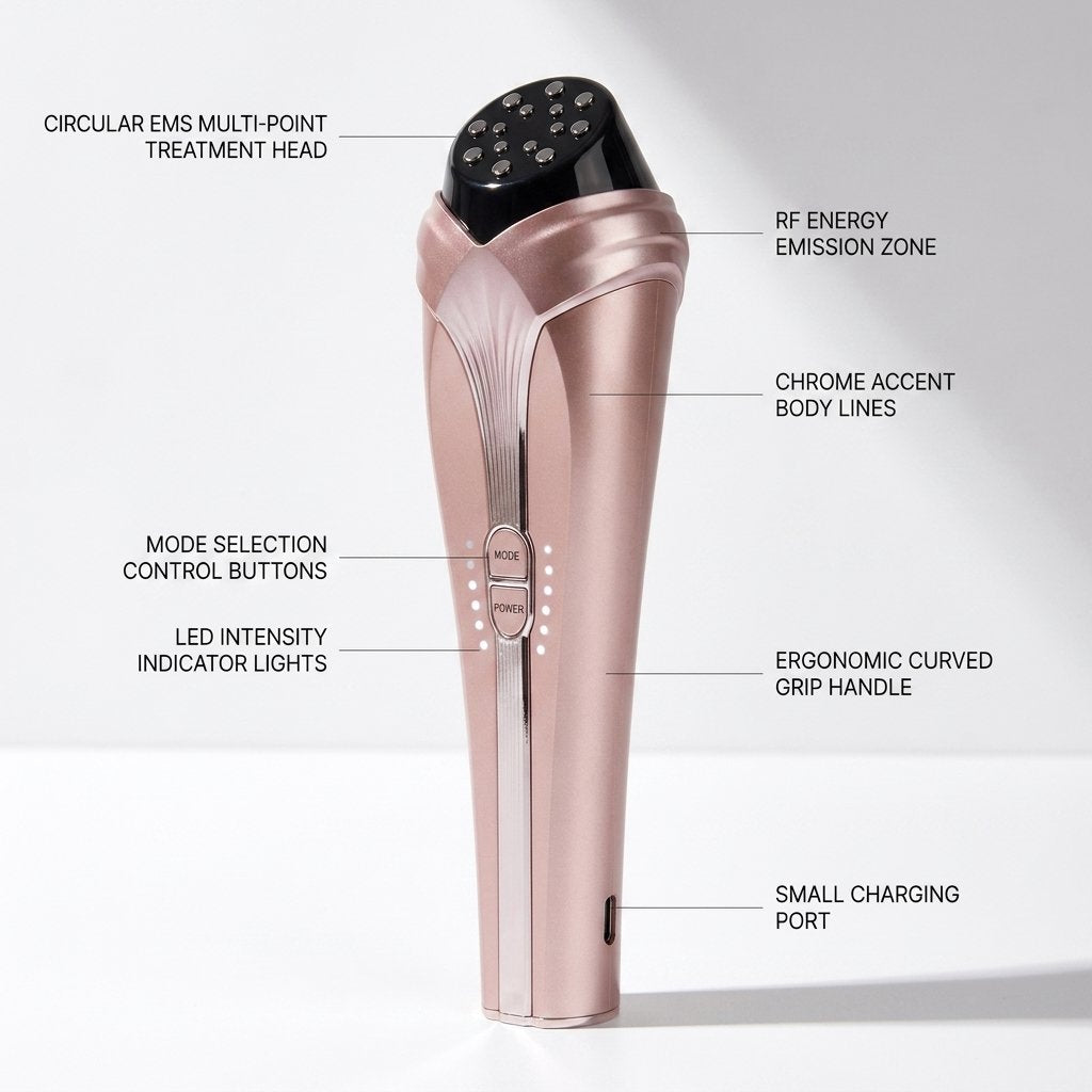 MLAY S05 RF Face Tightening and Massager Beauty Device | 3 Interchangeable Heads - BAS Kuwait Bab Al Saif 