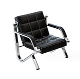 Modern Black Leather Chair & Sofa Stitched Set Reception Premium Finish – Office Chair & Lounge Furniture - BAS Kuwait Bab Al Saif 