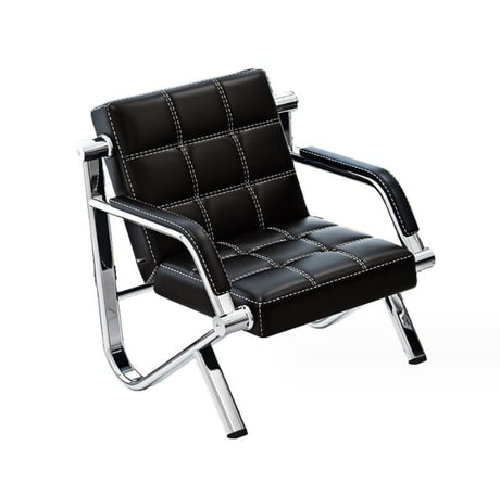 Modern Black Leather Chair & Sofa Stitched Set Reception Premium Finish – Office Chair & Lounge Furniture - BAS Kuwait Bab Al Saif 