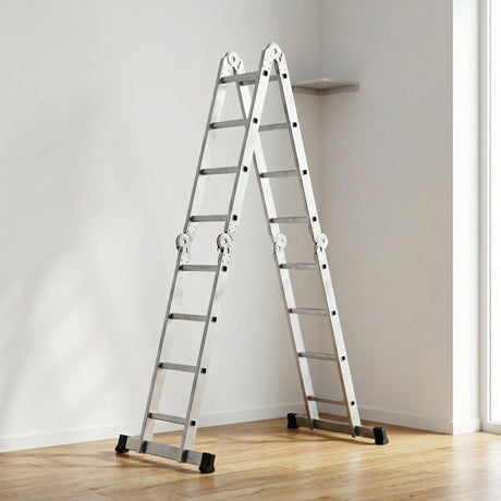 Multipurpose Aluminium Ladder Foldable design 24 Steps - BAS Kuwait Bab Al Saif 