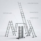 Multipurpose Aluminium Ladder Foldable design 24 Steps - BAS Kuwait Bab Al Saif 