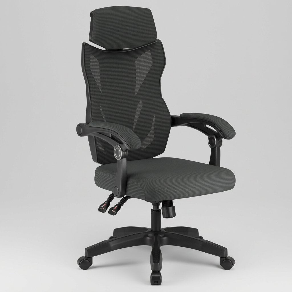 Office Chair Modern Nylon Base Adjustable Reclining Height Adjustable - BAS Kuwait Bab Al Saif 