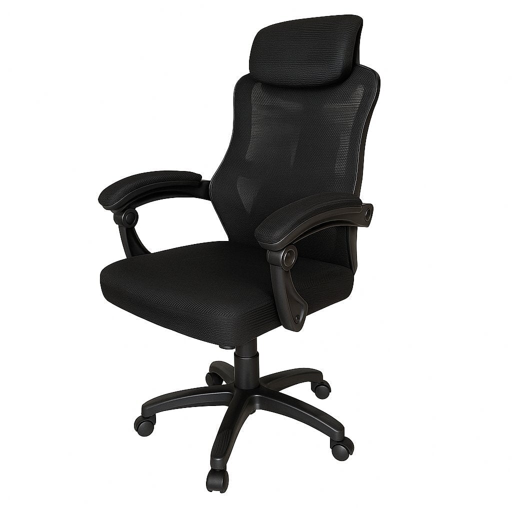 Office Chair Modern Nylon Base Adjustable Reclining Height Adjustable - BAS Kuwait Bab Al Saif Black Standard 