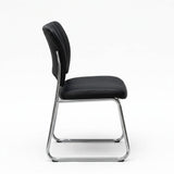 Office Chair Premium Stacking Chrome Conference Mid-Back Leather Design - BAS Kuwait Bab Al Saif 