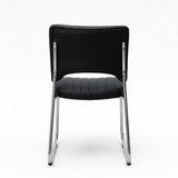 Office Chair Premium Stacking Chrome Conference Mid-Back Leather Design - BAS Kuwait Bab Al Saif 