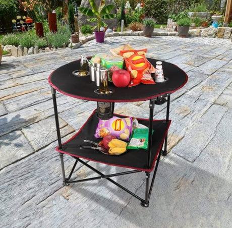 Outdoor Folding Table With Bag - BAS Kuwait Bab Al Saif Black Standard 
