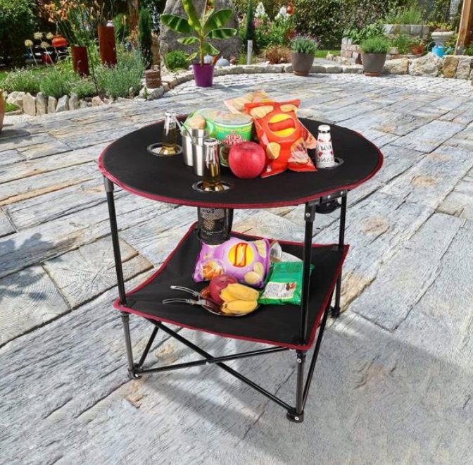 Outdoor Folding Table With Bag - BAS Kuwait Bab Al Saif Black Standard 