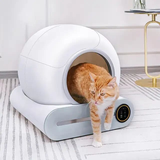 PAPIFEED Cat Dog Toilet Litter Box Smart Automatic Hygienic For Pet Cats 65L - BAS Kuwait Bab Al Saif White 65L 