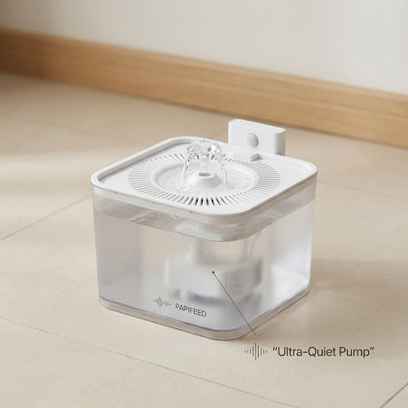 PAPIFEED Smart water fountain for Pet cats Dogs filter anti spill water bowl Hygienic Pets 2.5 Liter - BAS Kuwait Bab Al Saif 