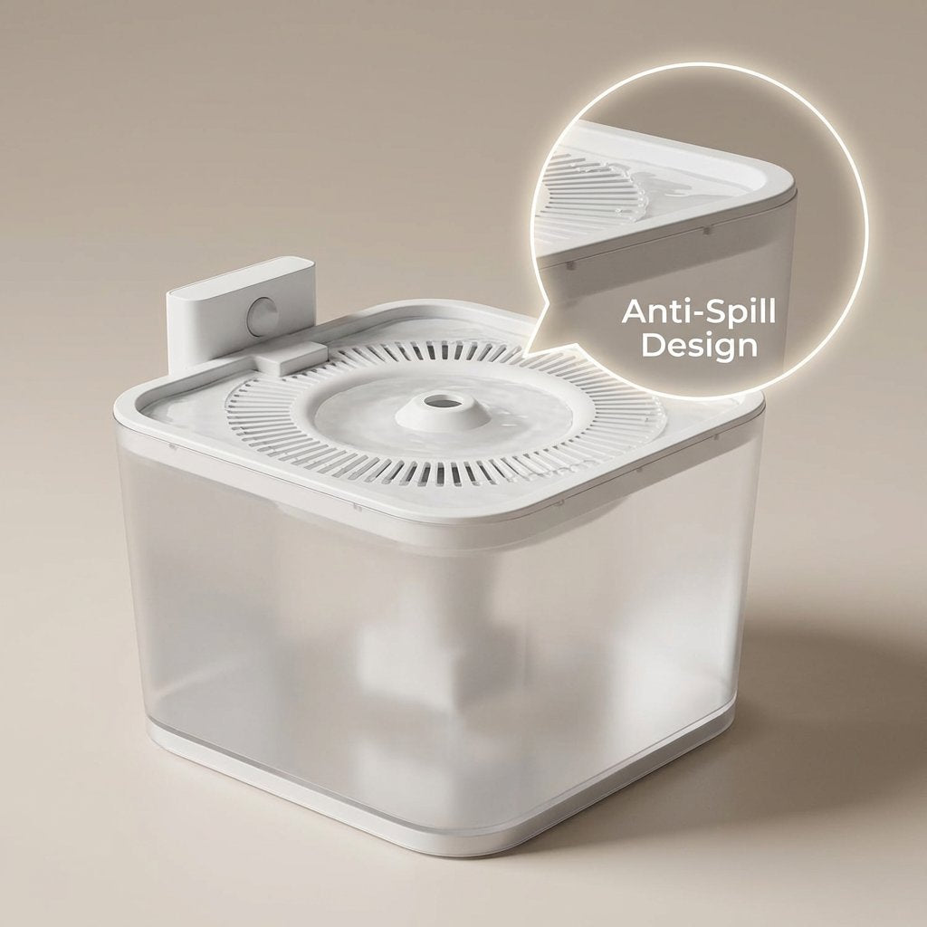 PAPIFEED Smart water fountain for Pet cats Dogs filter anti spill water bowl Hygienic Pets 2.5 Liter - BAS Kuwait Bab Al Saif 