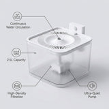 PAPIFEED Smart water fountain for Pet cats Dogs filter anti spill water bowl Hygienic Pets 2.5 Liter - BAS Kuwait Bab Al Saif 