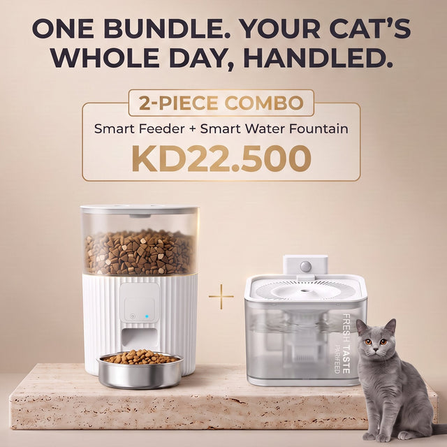 Pet Bundle - Smart Fountain + Smart Feeder - BAS Kuwait Bab Al Saif 