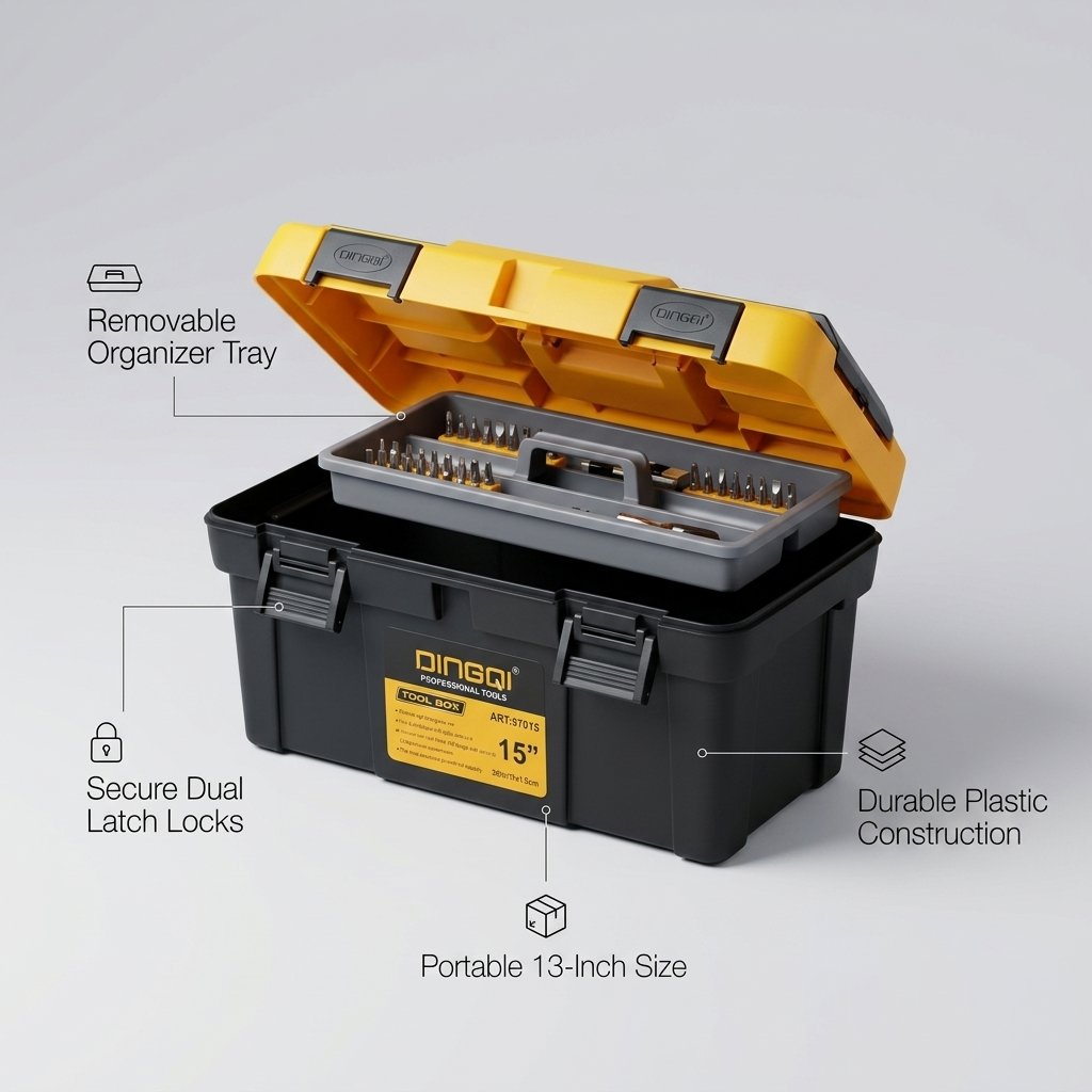 Plastic Box with Removable Parts Tool Box Multifunction Portable DINGQI BRAND - BAS Kuwait Bab Al Saif 