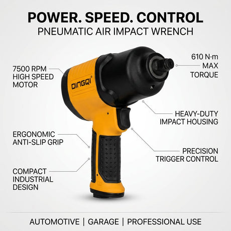 Pneumatic Air Impact Wrench 7500RPM DINGQI BRAND - BAS Kuwait Bab Al Saif 