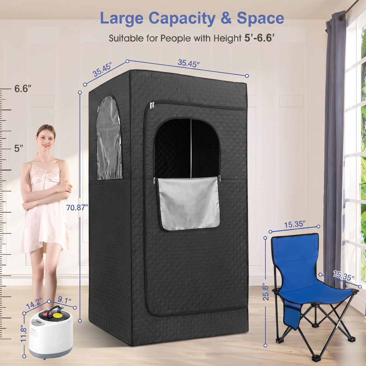 Portable Electric Sauna Machine 1200W - BAS Kuwait Bab Al Saif 