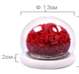 Preserved Rose Ball in a Glass dome (2) I Gifts for her I Forever Eternal Roses - BAS Kuwait Bab Al Saif Red Standard 