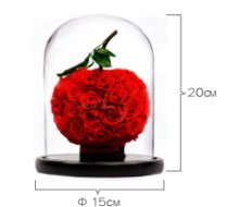 Preserved Rose Ball in a Glass dome I Gifts for her I Forever Eternal Roses - BAS Kuwait Bab Al Saif Red Standard 