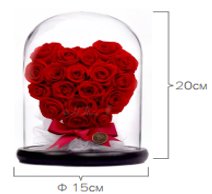 Preserved Roses Heart Shaped Gift I Gifts for her I Forever Eternal Roses - BAS Kuwait Bab Al Saif Red Standard 