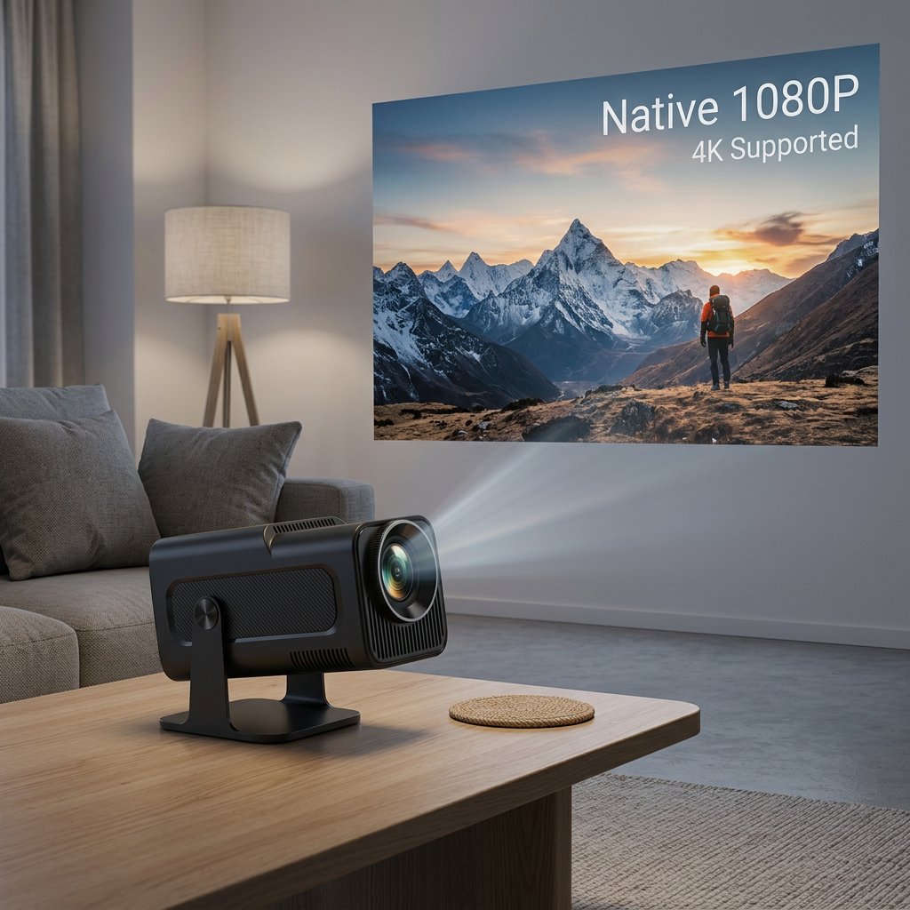 Projector HY320 Portable 1080P Android 11 version support 4K | 5G Wifi BT5 - BAS Kuwait Bab Al Saif 