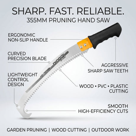 Pruning Hand Saw 355mm I Back Saw for Garden Dingqi Brand- BAS Kuwait Bab Al Saif 